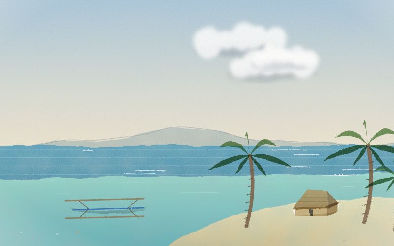 Malovaná pohlednice krajiny, odkud pochází jazyk Cebuánština